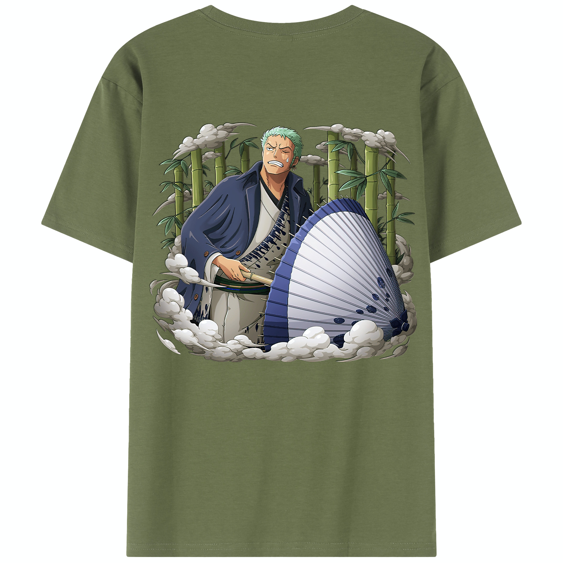 ワンピース ロロノア・ゾロ ONE PIECE Roronoa Zoro 綿100％半袖Tシャツ（背面プリント）